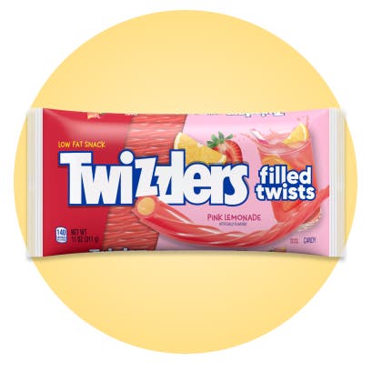 TWIZZLERS Filled Twists Pink Lemonade Flavored Candy, 11 oz bag